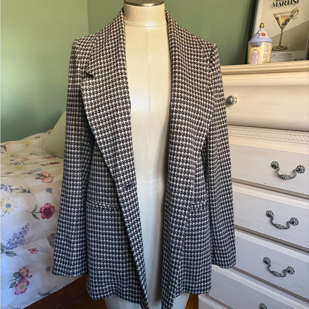 Sanctuary Brown and Cream Houndstooth Blazer